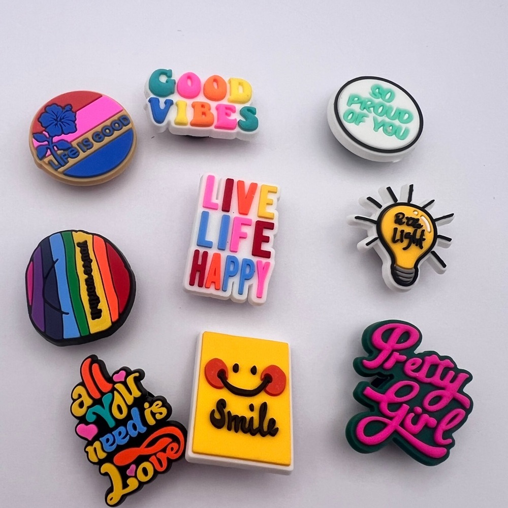 Colorful Motivational Shoe Charms